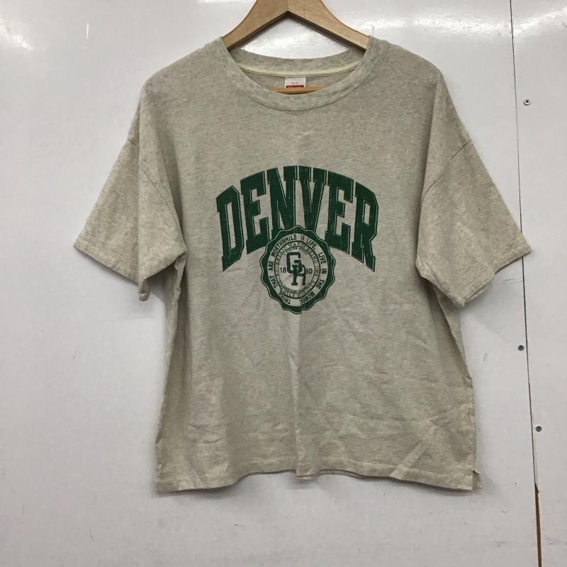 ニコアンド niko and... Tシャツ 半袖 M ロゴ、文字 X プリント 灰 / グレー /  レディース USED 古着 中古 10150853