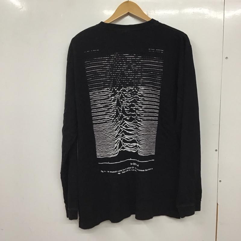 オールアラウンド ALLAROUND カットソー 長袖 長袖カットソー プリントカットソー クルーネック XL ロゴ、文字 黒 / ブラック /  メンズ USED 古着 中古 10137228