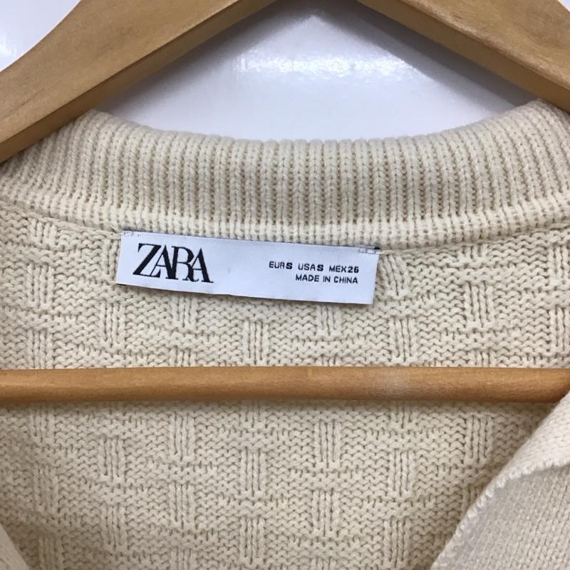 ザラ ZARA ニット、セーター 半袖 ベスト S 無地 アイボリー / アイボリー /  レディース USED 古着 中古 10136905
