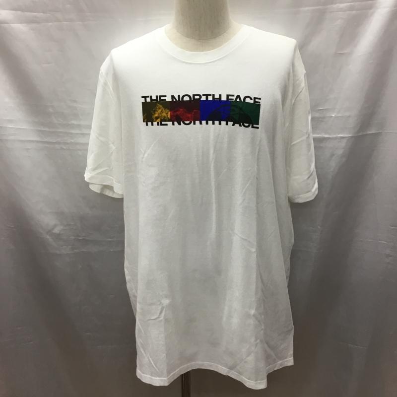 ザノースフェイス THE NORTH FACE Tシャツ 半袖 半袖カットソー プリントTシャツ クルーネックカットソー XL プリント 白 / ホワイト /  メンズ USED 古着 中古 10116692