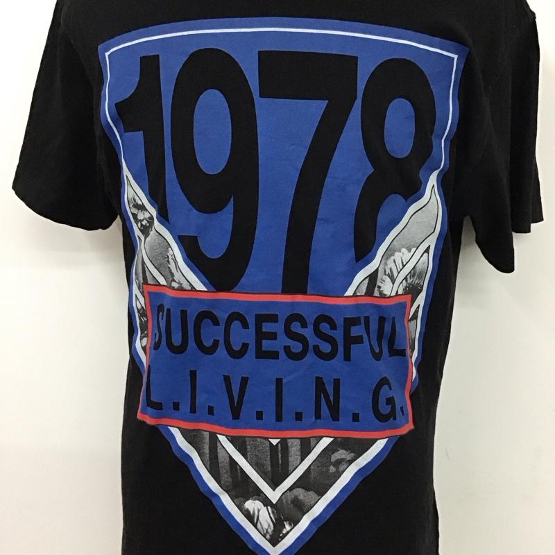 ディーゼル DIESEL Tシャツ 半袖 半袖カットソー プリントTシャツ クルーネックカットソー M プリント 黒 / ブラック /  メンズ USED 古着 中古 10117267