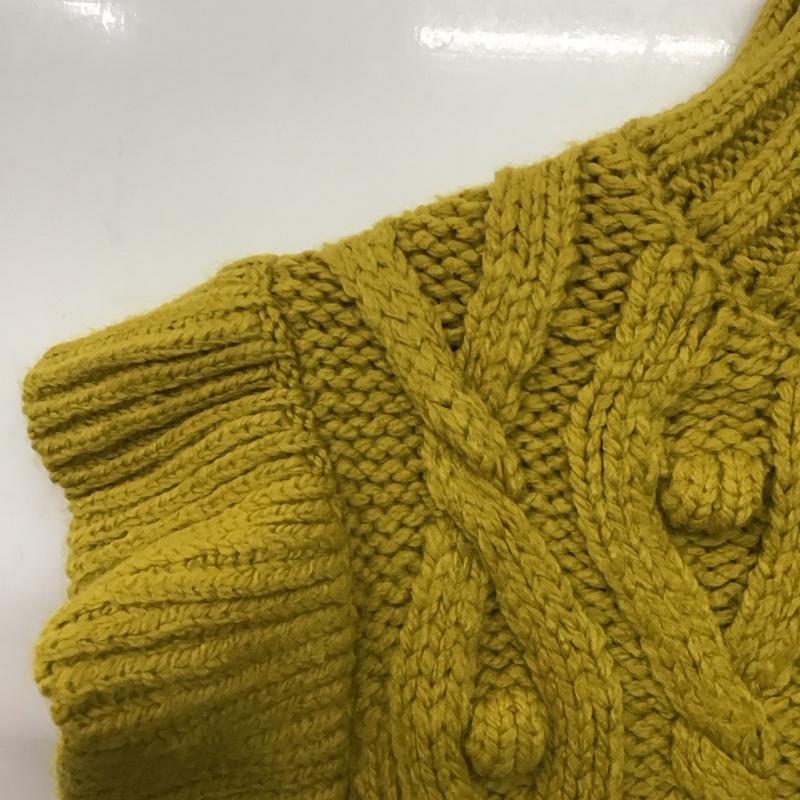 ザラ ZARA ニット、セーター 半袖 S 無地 マスタード / マスタード /  レディース USED 古着 中古 10142887
