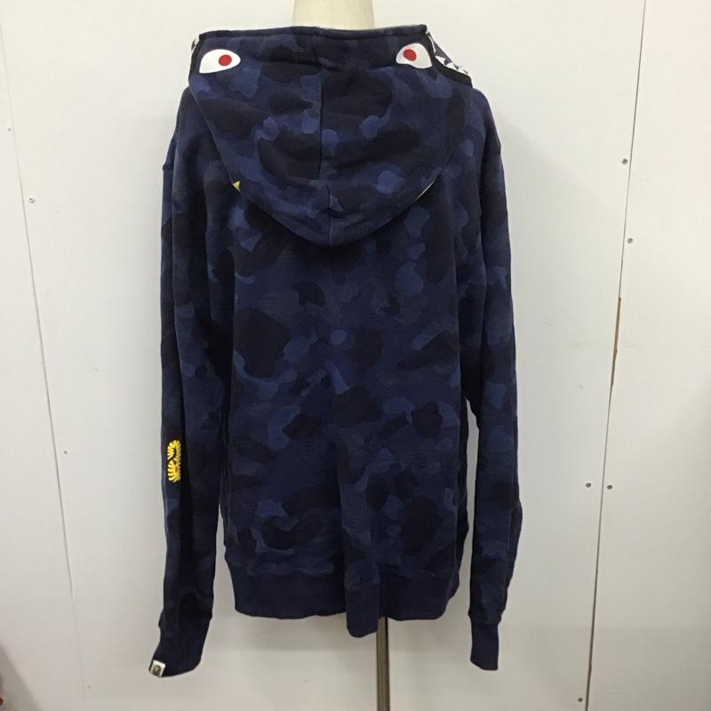 アベイシングエイプ A BATHING APE パーカー 長袖 長袖 総柄 青 / ブルー /  メンズ USED 古着 中古 10107413