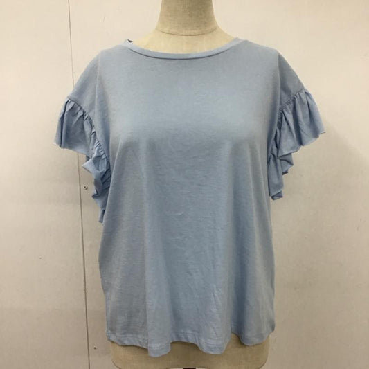 ザラ ZARA カットソー 半袖 3641 334 406 袖フリル S 無地 水色 / ライトブルー /  レディース USED 古着 中古 10116660