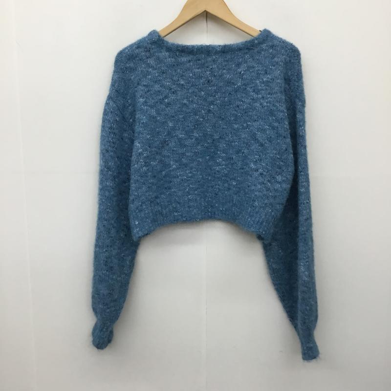 カスタネ Kastane ニット、セーター 長袖 FREE 無地 青 / ブルー /  レディース USED 古着 中古 10138253