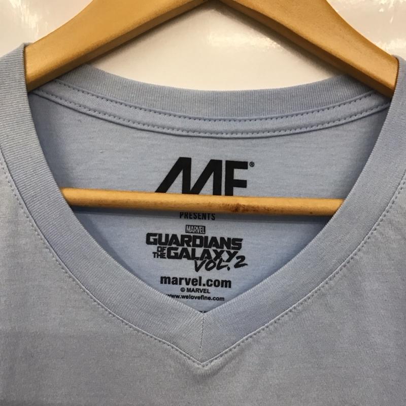 古着 USED Tシャツ 半袖 半袖カットソー プリントTシャツ Vネックカットソー XL ロゴ、文字 水色 / ライトブルー /  メンズ USED 古着 中古 10130115