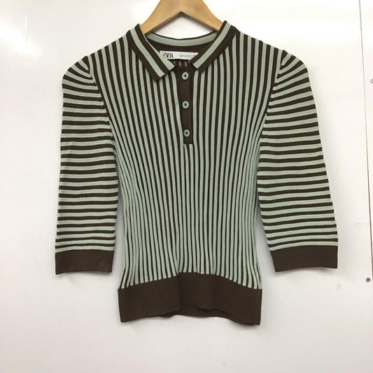 ザラ ZARA ポロシャツ 半袖 M  マルチカラー / マルチカラー /  レディース USED 古着 中古 10148607