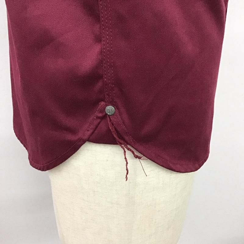 ベンデイビス BEN DAVIS シャツ、ブラウス 半袖 ワークシャツ バック刺繍 M ロゴ、文字 えんじ / ワインレッド /  メンズ USED 古着 中古 10123511