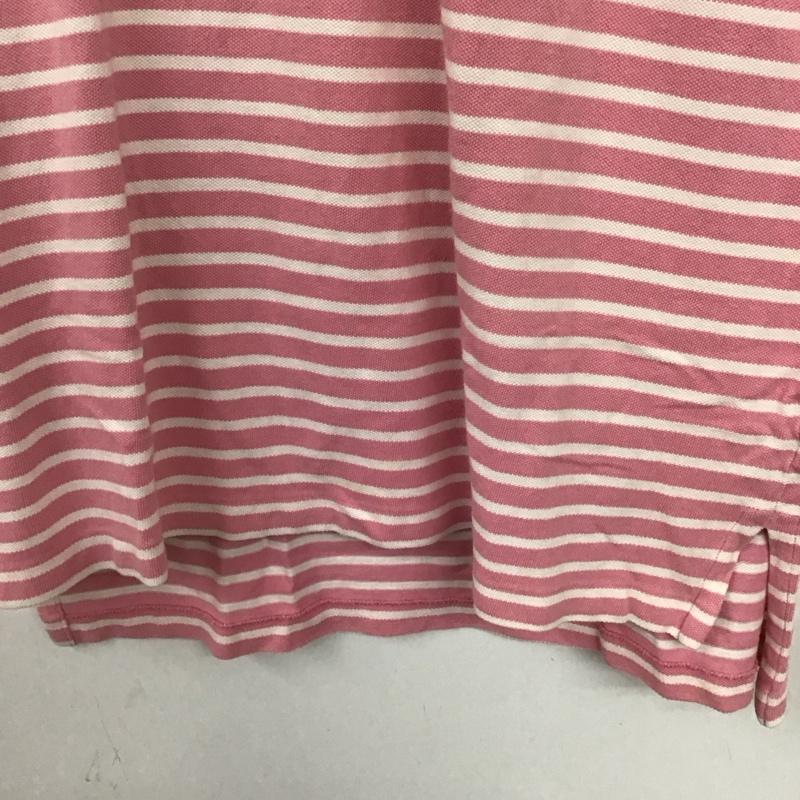 ポロバイラルフローレン Polo by RALPH LAUREN ポロシャツ 半袖 半袖ポロシャツ カラーシャツ 半袖カットソー L ボーダー柄 桃 / ピンク / X 白 / ホワイト /  メンズ USED 古着 中古 10140777