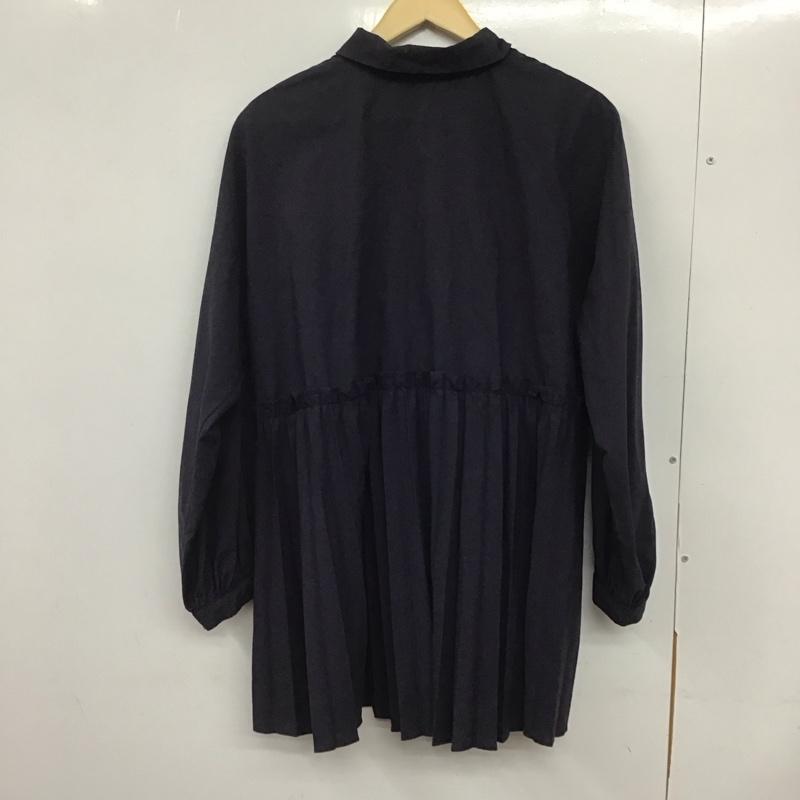 ザラ ZARA シャツ、ブラウス 長袖 長袖シャツ 無地シャツ カラーシャツ フレアシャツ S 無地 紺 / ネイビー /  レディース USED 古着 中古 10132661