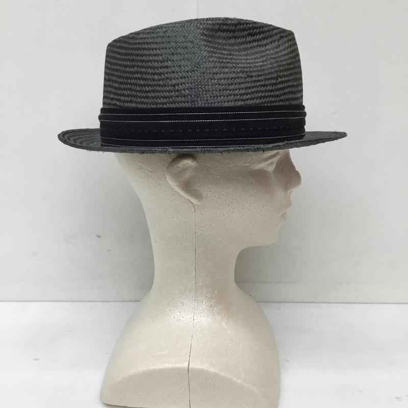アールジェイビー R.J.B 帽子 ハット ストローハット FREE 無地 黒 / ブラック /  メンズ USED 古着 中古 10134018