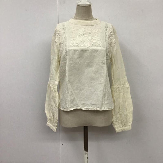 ザラ ZARA カットソー 長袖 長袖カットソー スタンドネックカットソー ロングスリーブカットソー 長袖シャツ M 花柄 アイボリー / アイボリー /  レディース USED 古着 中古 10117857
