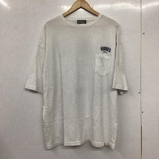 ルーディーズ RUDIES Tシャツ 半袖 半袖カットソー プリントTシャツ クルーネックカットソー XL ロゴ、文字 白 / ホワイト /  メンズ USED 古着 中古 10137637