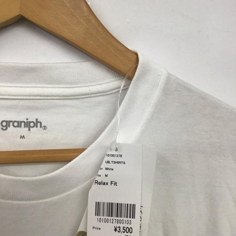 グラニフ graniph Tシャツ 半袖 半袖カットソー プリントTシャツ クルーネックカットソー M プリント 白 / ホワイト /  メンズ USED 古着 中古 10150885