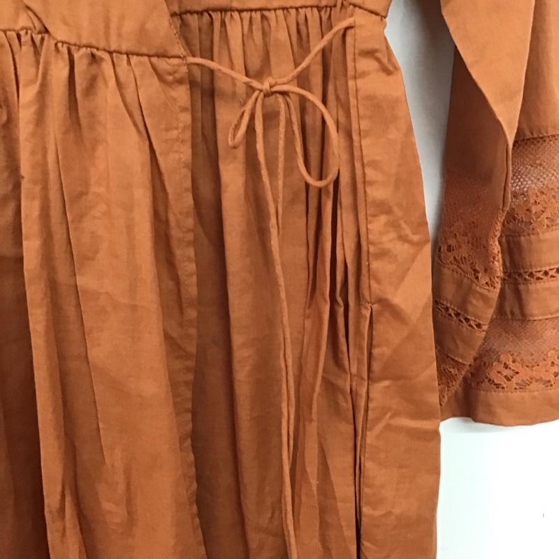 アズールバイマウジー AZUL BY MOUSSY カーディガン 長袖 250bsm30-365c カシュクール2WAYガウン ロングカーディガン M 無地 橙 / オレンジ /  レディース USED 古着 中古 10146146