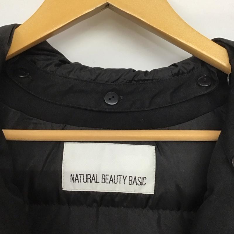 ナチュラルビューティーベーシック NATURAL BEAUTY BASIC コート ダウンコート 017-7252101 ロングダウンジャケット フェザー L 無地 黒 / ブラック /  レディース USED 古着 中古 10146594