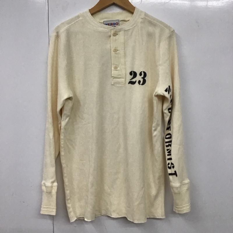 ウィアード WEIRDO カットソー 長袖 長袖カットソー 無地カットソー ヘンリーネック XL ロゴ、文字 アイボリー / アイボリー /  メンズ USED 古着 中古 10130488