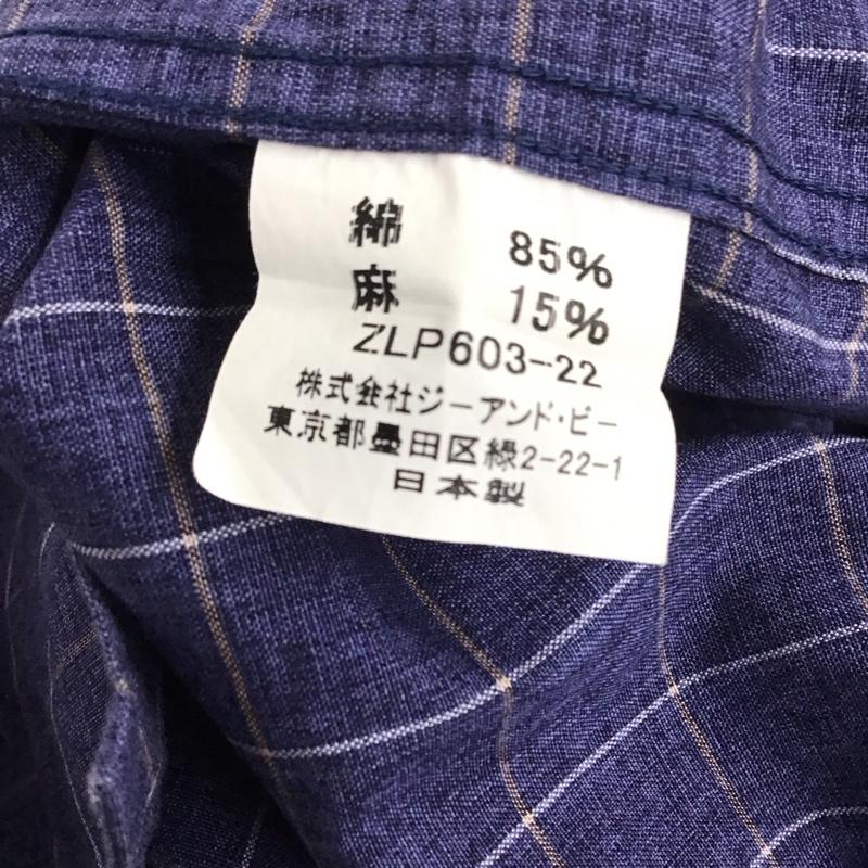 ランバン LANVIN シャツ、ブラウス 半袖 半袖シャツ チェックシャツ カラーシャツ M チェック インディゴ / インディゴ /  メンズ USED 古着 中古 10131164