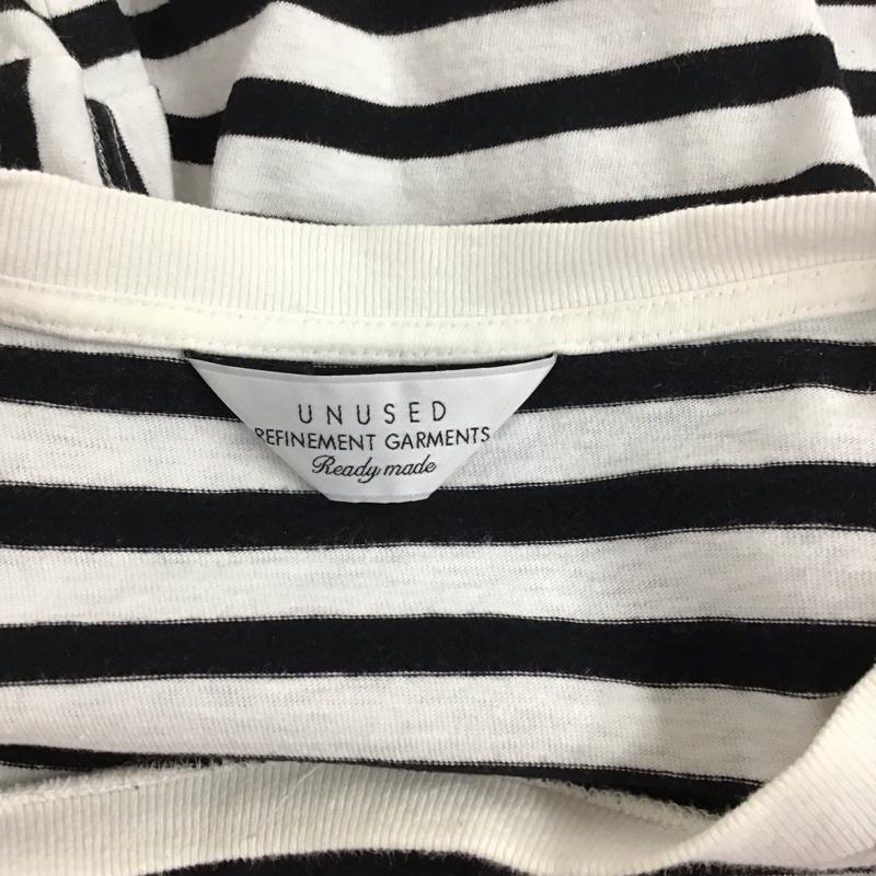 アンユーズド UNUSED カットソー 長袖 長袖カットソー クルーネックカットソー ロングスリーブカットソー ボーダーTシャツ 3 ボーダー柄 白 / ホワイト / X 黒 / ブラック /  メンズ USED 古着 中古 10124170