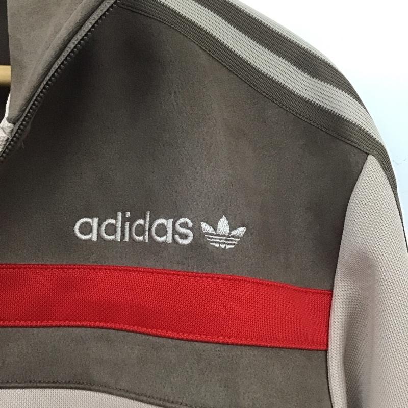 アディダス adidas ジャケット、上着 ジャケット、ブレザー ジップアップジャケット アウター ジャージ ロゴ、文字 ベージュ / ベージュ /  メンズ USED 古着 中古 10133724