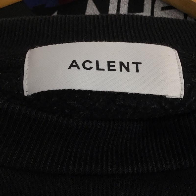 アクレント ACLENT トレーナー 長袖 長袖トレーナー スウェット クルーネック プルオーバー FREE ロゴ、文字 黒 / ブラック /  メンズ USED 古着 中古 10142950