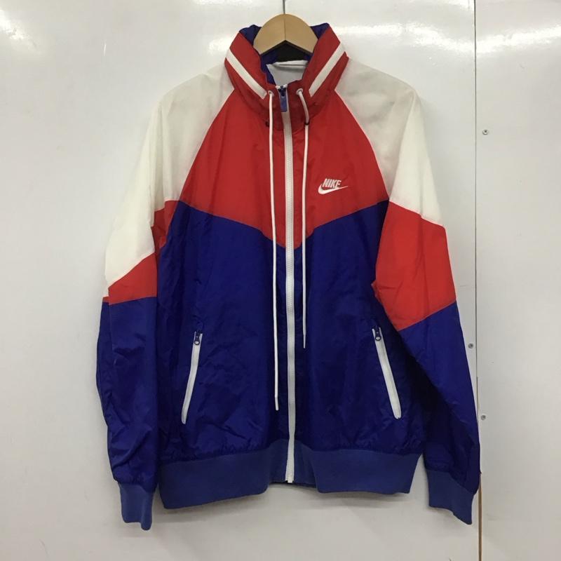 ナイキ NIKE ジャケット、上着 ジャンパー、ブルゾン ar2210-438 ウィンドランナージャケット ナイロンジャケット ジップアップジャケット L ロゴ、文字 白 / ホワイト / X 青 / ブルー / X 赤 / レッド /  メンズ USED 古着 中古 10145933
