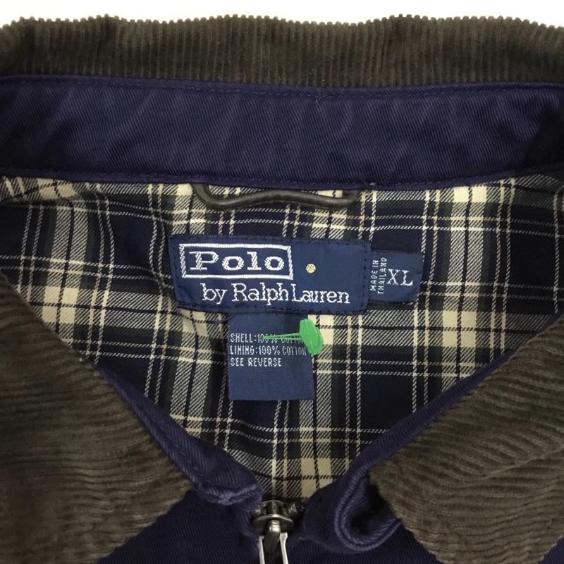ポロバイラルフローレン Polo by RALPH LAUREN ジャケット、上着 ジャンパー、ブルゾン 襟コーデュロイ XL ワンポイント 紺 / ネイビー /  メンズ USED 古着 中古 10116128
