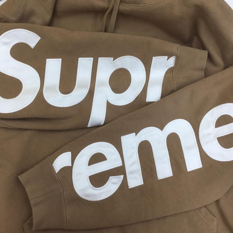 シュプリーム Supreme パーカー 長袖 22SS Cropped Panels Hooded Sweatshirt L ロゴ、文字 茶 / ブラウン /  メンズ USED 古着 中古 10108199