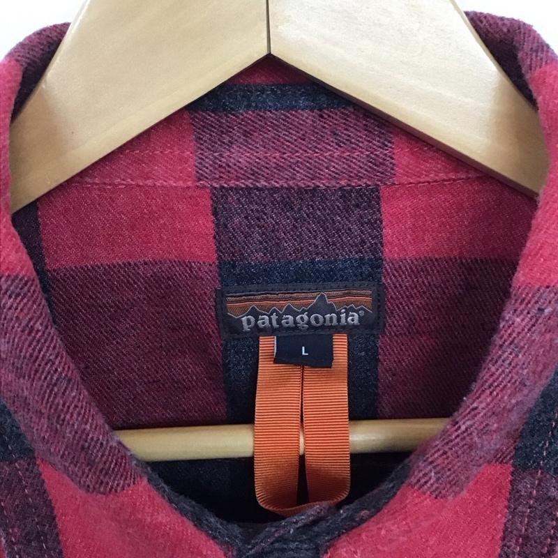 パタゴニア patagonia シャツ、ブラウス 長袖 長袖シャツ チェックシャツ カラーシャツ L チェック 赤 / レッド / X 黒 / ブラック /  メンズ USED 古着 中古 10134700