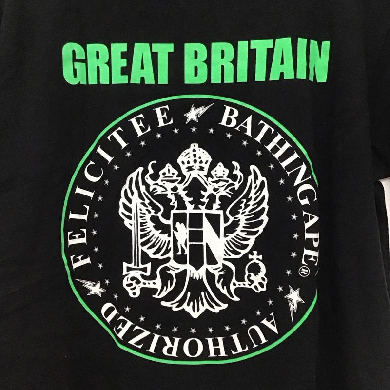 アベイシングエイプ A BATHING APE Tシャツ 半袖 半袖カットソー プリントTシャツ クルーネックカットソー M プリント 黒 / ブラック /  メンズ USED 古着 中古 10135867