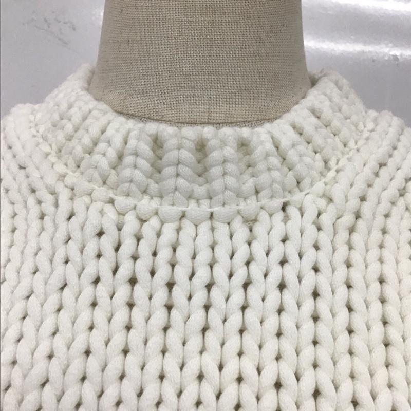 ザラ ZARA ニット、セーター 半袖 ニットベスト ノースリーブカットソー ショート丈ニット M 無地 白 / ホワイト /  レディース USED 古着 中古 10110445