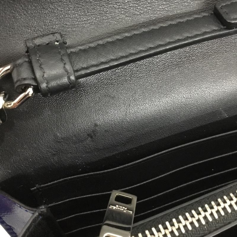 サンローラン SAINTLAURENT 財布 長財布 モノグラム チェーン ウォレット 箱有 ロゴ、文字 青 / ブルー / X 銀 / シルバー /  レディース USED 古着 中古 10147570