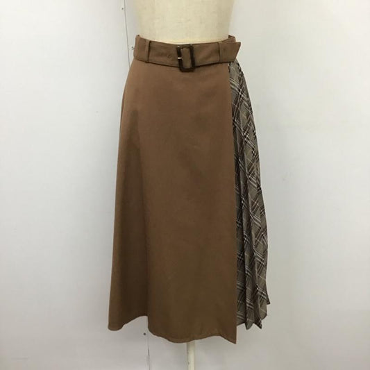 ナチュラルビューティーベーシック NATURAL BEAUTY BASIC スカート ロングスカート 017-9120037 プリーツ切替 XS  茶 / ブラウン /  レディース USED 古着 中古 10117725