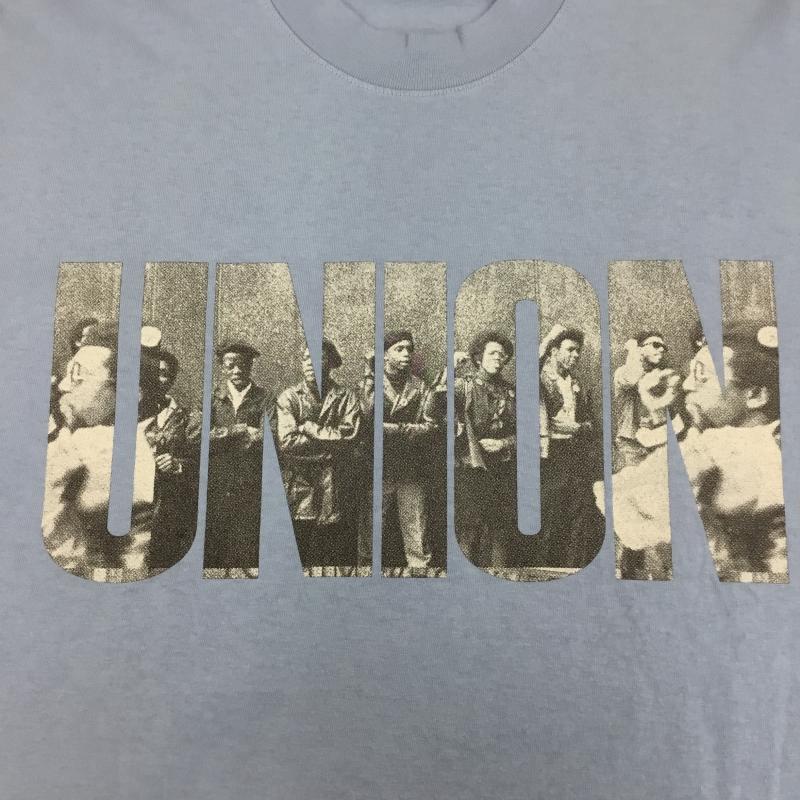 ユニオン UNION Tシャツ 半袖 UNION TOKYO SUMMER OF HATE TEE L ロゴ、文字 水色 / ライトブルー / X グレージュ / グレージュ / X 灰 / グレー /  メンズ USED 古着 中古 10130859