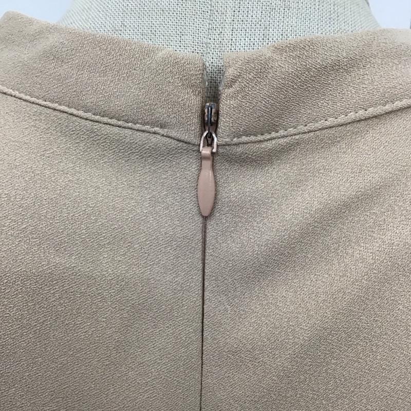 ザラベーシック ZARA BASIC ワンピース ひざ丈スカート 長袖ワンピース フレアワンピース 袖フリル L 無地 ベージュ / ベージュ /  レディース USED 古着 中古 10117988