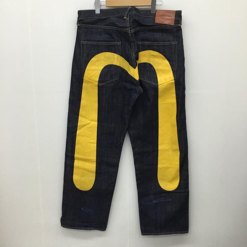 エヴィス EVISU パンツ デニム、ジーンズ 36 ロゴ、文字 インディゴ / インディゴ /  メンズ USED 古着 中古 10144216
