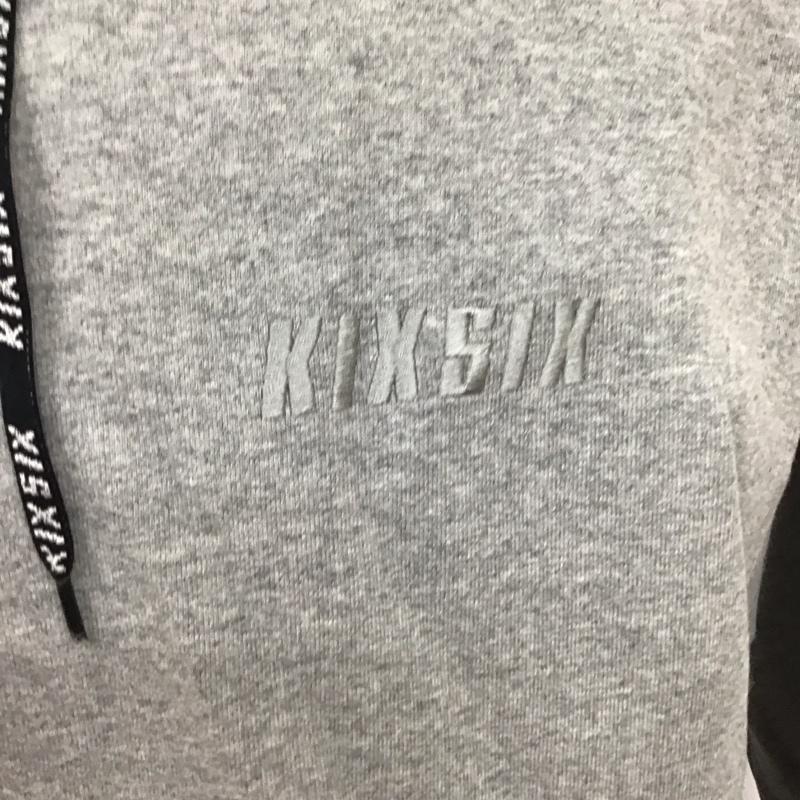 キックスシックス KIXSIX パーカー 長袖 裏起毛 スウェット パーカー プルオーバー L ロゴ、文字 灰 / グレー /  メンズ USED 古着 中古 10118115