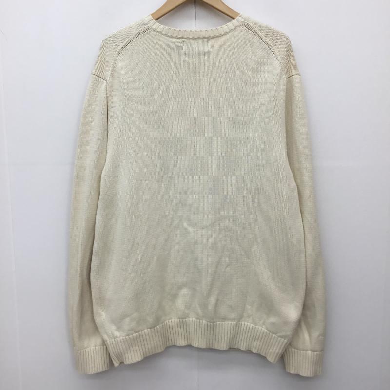 ポロラルフローレン POLO RALPH LAUREN ニット、セーター 長袖 BEAMS別注 XL ワンポイント X 刺繍 アイボリー / アイボリー /  メンズ USED 古着 中古 10142310