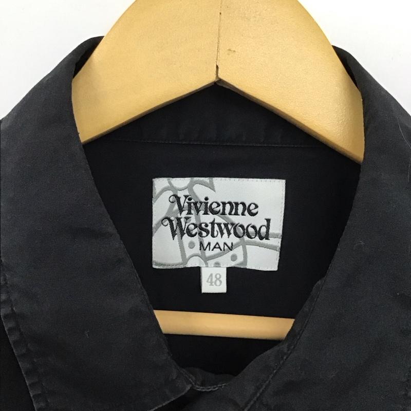 ヴィヴィアンウエストウッドマン Vivienne Westwood MAN シャツ、ブラウス 半袖 半袖シャツ 無地シャツ カラーシャツ 48 ロゴ、文字 黒 / ブラック /  メンズ USED 古着 中古 10130340