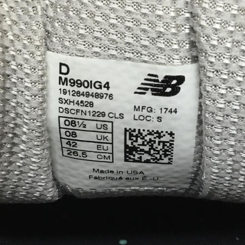 ニューバランス New Balance スニーカー スニーカー M990IG4 USA製 26.5cm ロゴ、文字 灰 / グレー /  メンズ USED 古着 中古 10107276