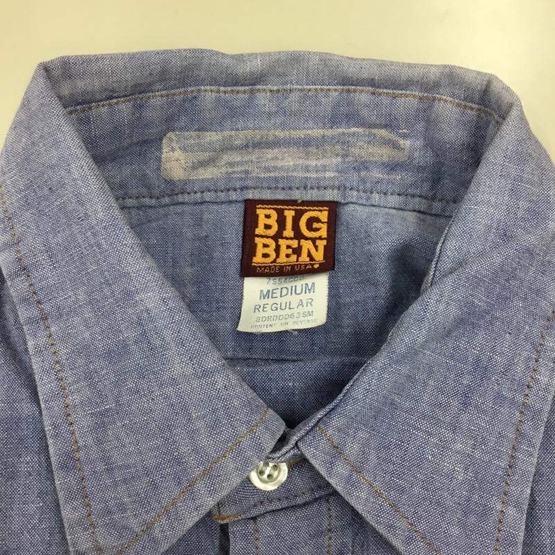 ビッグベン BIGBEN シャツ、ブラウス 半袖 M 無地 水色 / ライトブルー /  メンズ USED 古着 中古 10112801