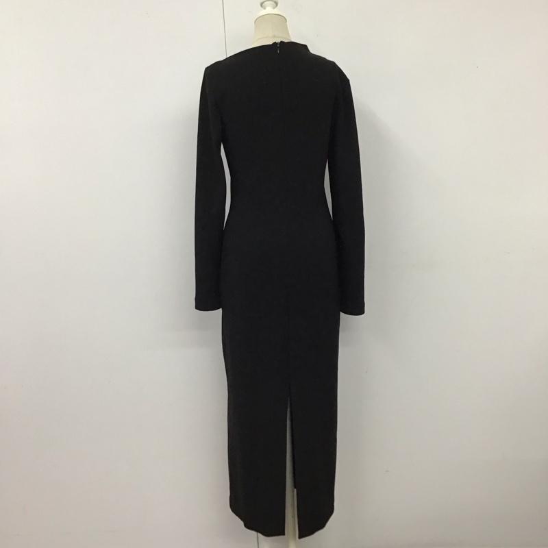 ザラ ZARA ワンピース ロングスカート 2712 628 800 長袖 スリット S 無地 黒 / ブラック /  レディース USED 古着 中古 10119615