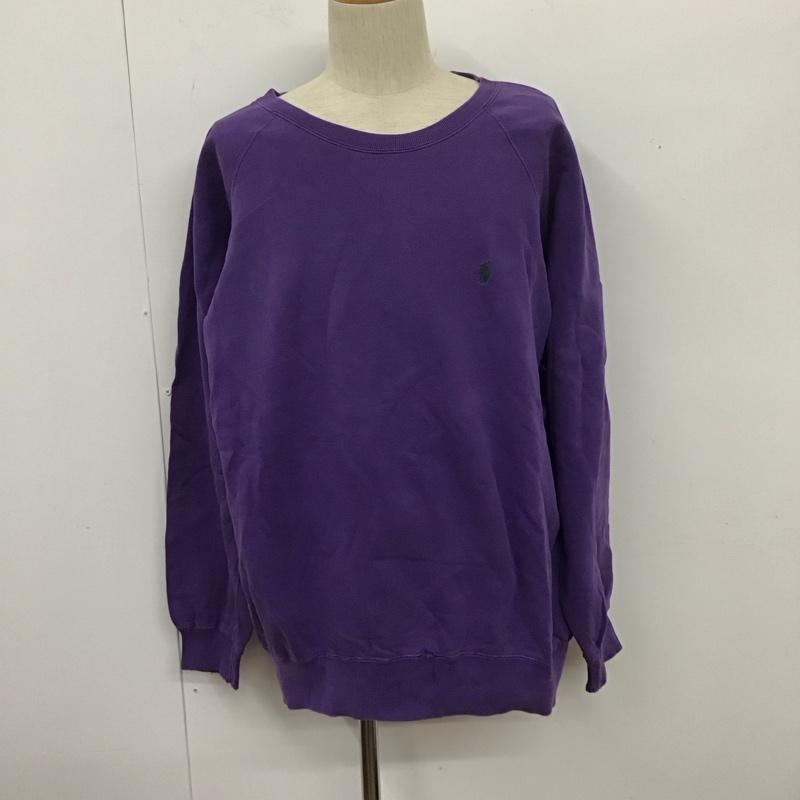 ポロバイラルフローレン Polo by RALPH LAUREN トレーナー 長袖 スウェット 裏起毛 L ワンポイント 紫 / パープル /  メンズ USED 古着 中古 10124954