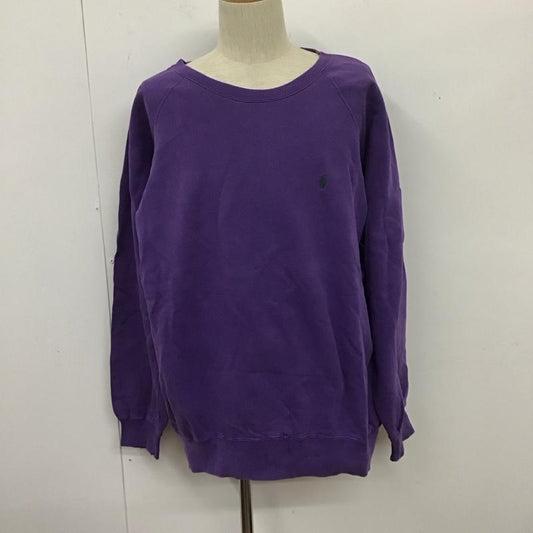 ポロバイラルフローレン Polo by RALPH LAUREN トレーナー 長袖 スウェット 裏起毛 L ワンポイント 紫 / パープル /  メンズ USED 古着 中古 10124954