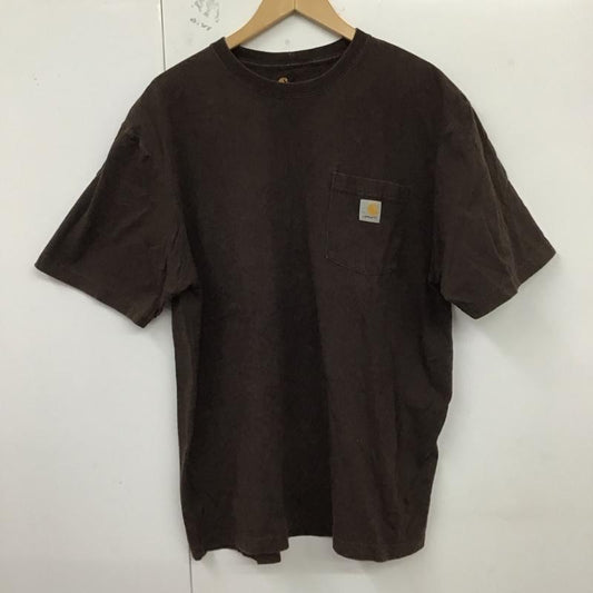 カーハート Carhartt Tシャツ 半袖 L 無地 茶 / ブラウン /  メンズ USED 古着 中古 10128515