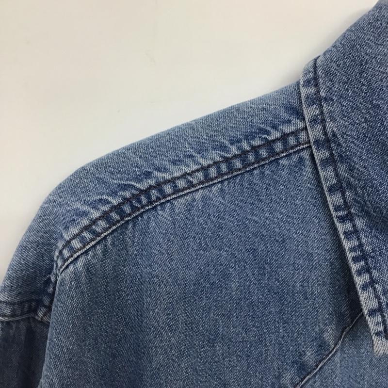 ラングラー Wrangler シャツ、ブラウス 長袖 長袖シャツ デニムシャツ カラーシャツ XL 無地 インディゴ / インディゴ /  メンズ USED 古着 中古 10140552
