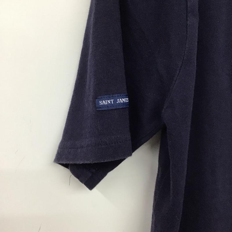 セントジェームス SAINT JAMES Tシャツ 半袖 半袖カットソー 無地Tシャツ クルーネックカットソー 40 無地 紺 / ネイビー /  メンズ USED 古着 中古 10135740