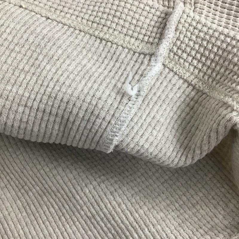 エディーバウアー Eddie Bauer カットソー 長袖 長袖カットソー ワッフルカットソー ヘンリーネック S ロゴ、文字 灰 / グレー /  メンズ USED 古着 中古 10148777