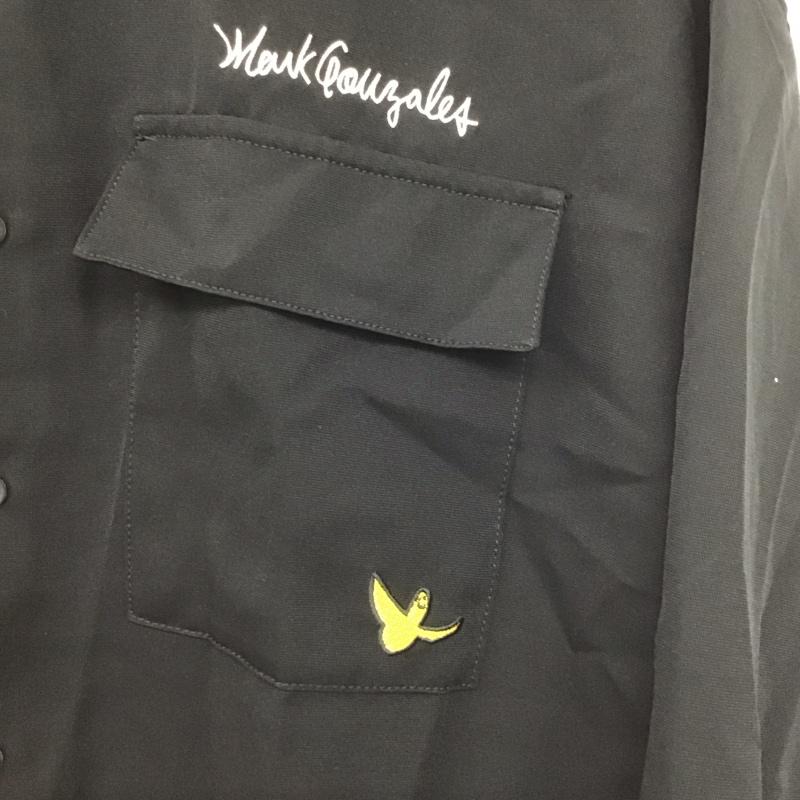 マーク・ゴンザレス Mark Gonzales シャツ、ブラウス 長袖 長袖シャツ 刺繍シャツ カラーシャツ M ロゴ、文字 黒 / ブラック /  メンズ USED 古着 中古 10148146