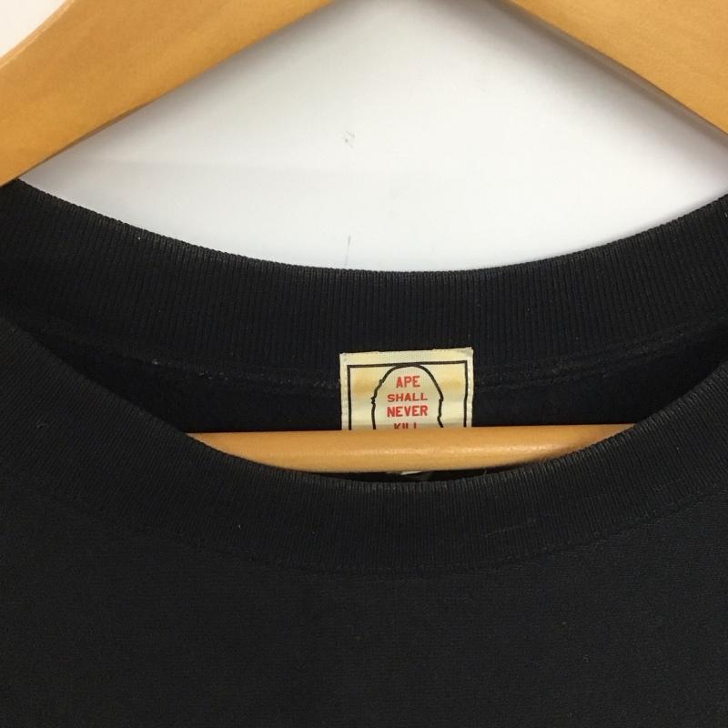 アベイシングエイプ A BATHING APE トレーナー 長袖 長袖トレーナー スウェット クルーネック プルオーバー L ロゴ、文字 黒 / ブラック /  メンズ USED 古着 中古 10146007